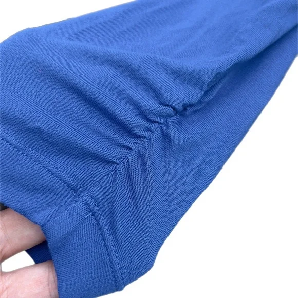 BCBG MaxAzaria Blue Long Sleeves Dress Medium Black Trim - Picture 6 of 14